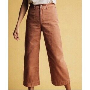Free People We the Free Pants Womens 26 Brown Rust Patti Crop High Rise Wide Leg